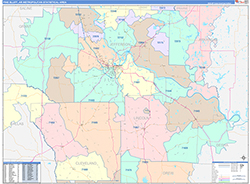 Pine Bluff Metro Area Wall Map Color Cast Style 2026